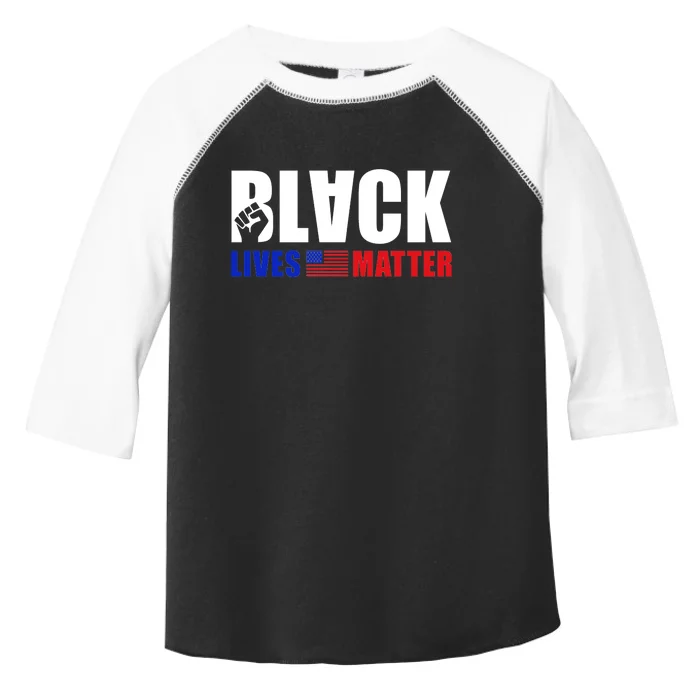 Black Lives Matter US Flag Toddler Fine Jersey T-Shirt