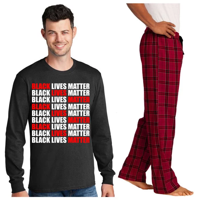 Black Lives Matter Word Mash-Up Design Long Sleeve Pajama Set