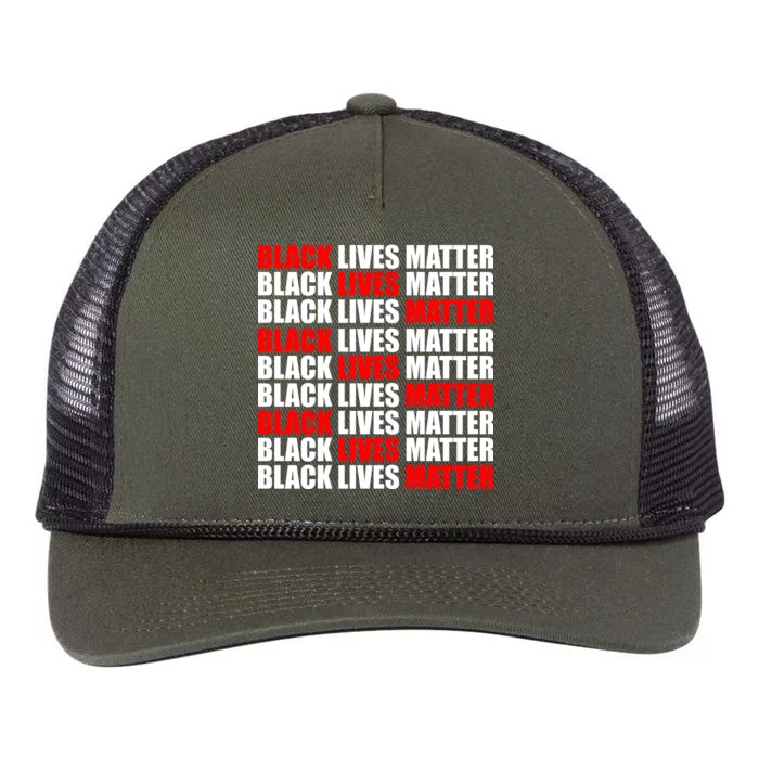 Black Lives Matter Word Mash-Up Design Retro Rope Trucker Hat Cap