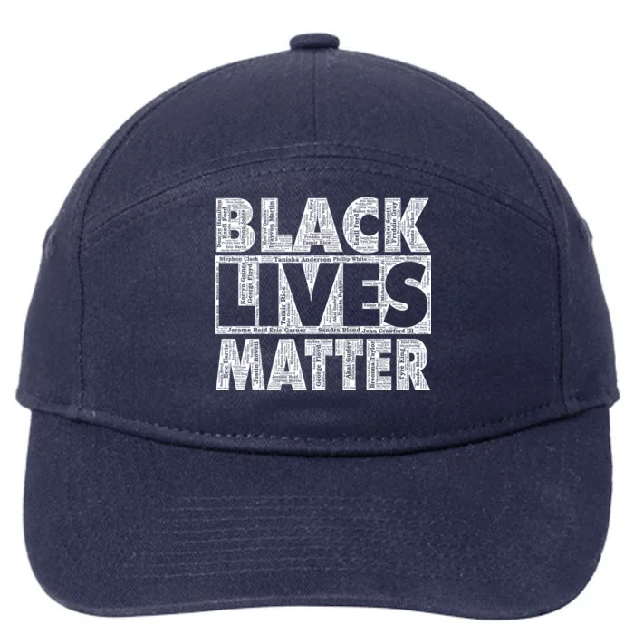 Black Lives Matters Victim Names Pattern 7-Panel Snapback Hat