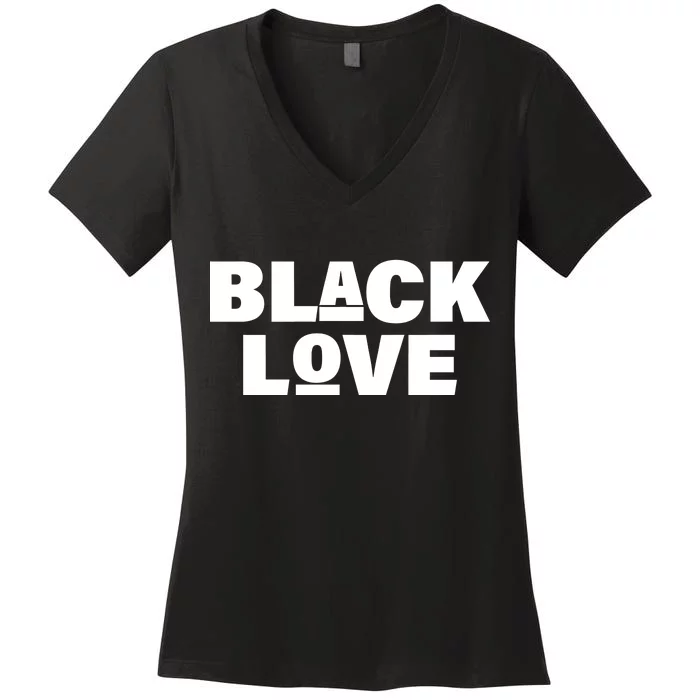 Black Love Women's V-Neck T-Shirt