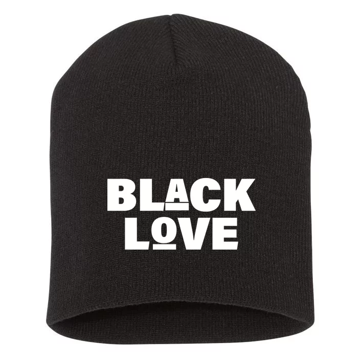 Black Love Short Acrylic Beanie