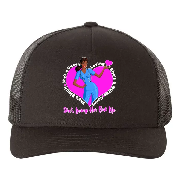 Black Nurse Living Her Best Life Yupoong Adult 5-Panel Trucker Hat