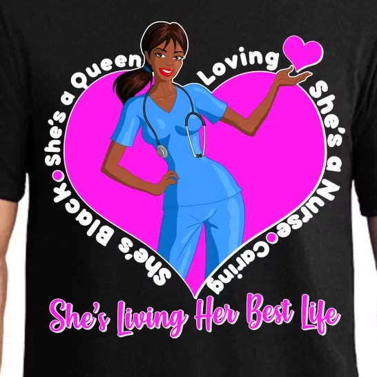 Black Nurse Living Her Best Life Pajama Set