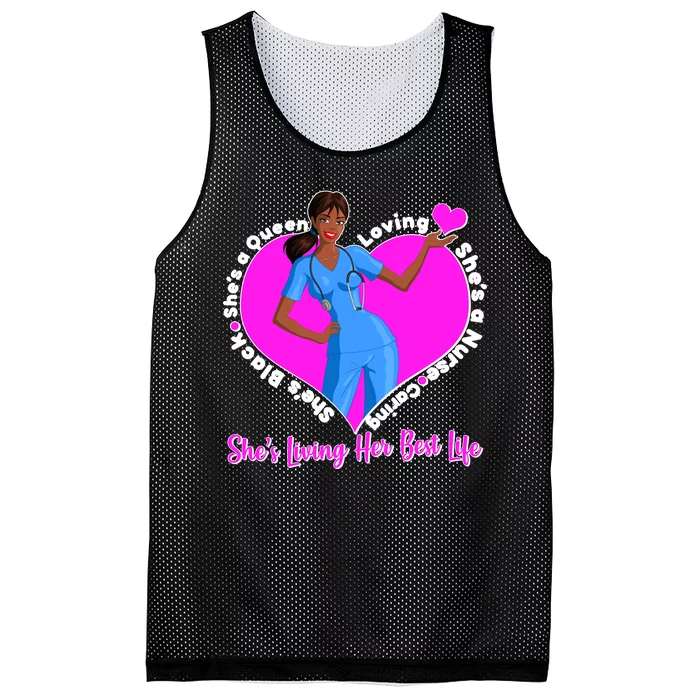 Black Nurse Living Her Best Life Mesh Reversible Basketball Jersey Tank