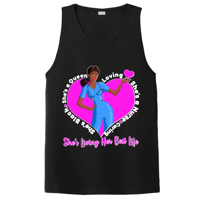 Black Nurse Living Her Best Life Performance Tank