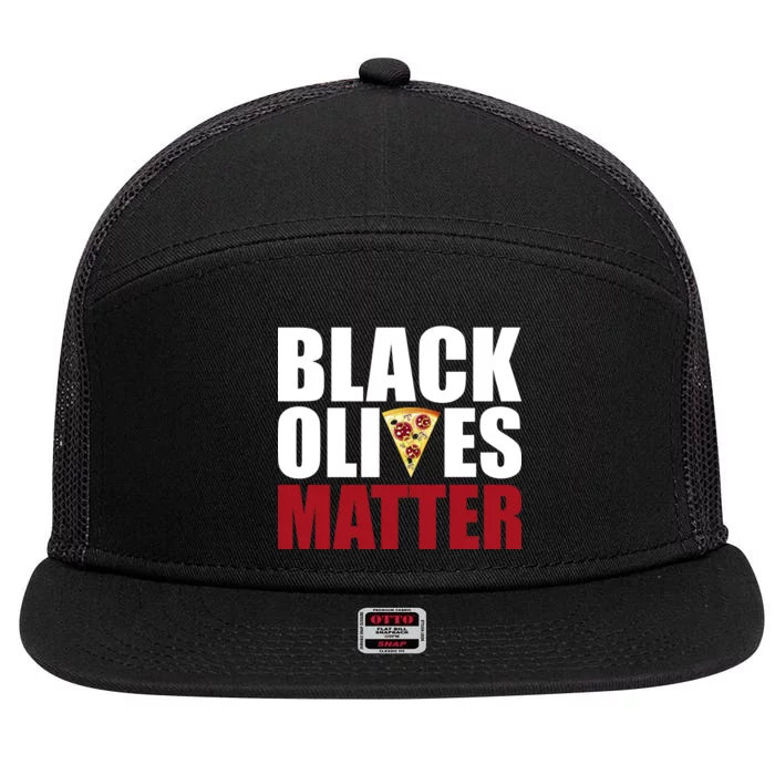 Black Olives Matter 7 Panel Mesh Trucker Snapback Hat