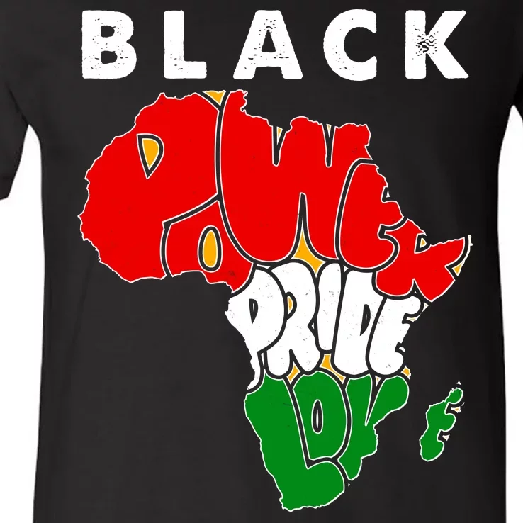 Black Power Pride Love Black History Month V-Neck T-Shirt