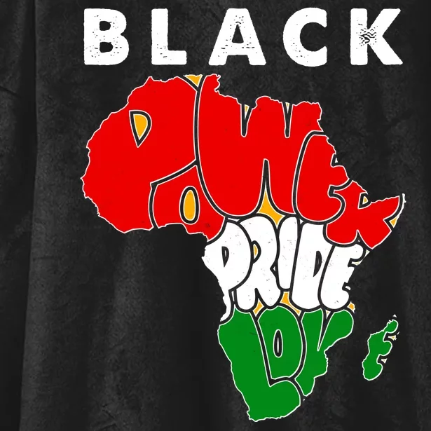 Black Power Pride Love Black History Month Hooded Wearable Blanket