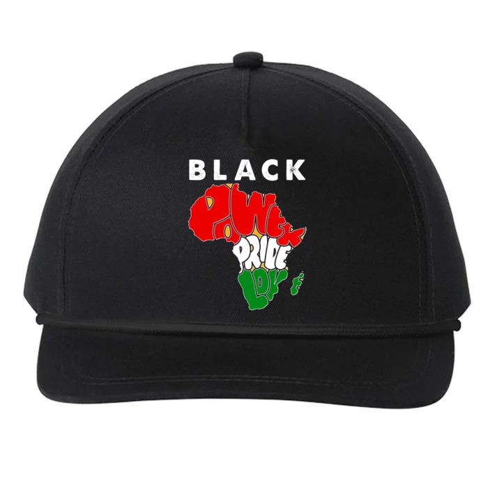 Black Power Pride Love Black History Month Snapback Five-Panel Rope Hat