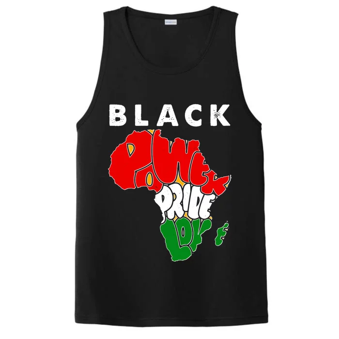 Black Power Pride Love Black History Month Performance Tank