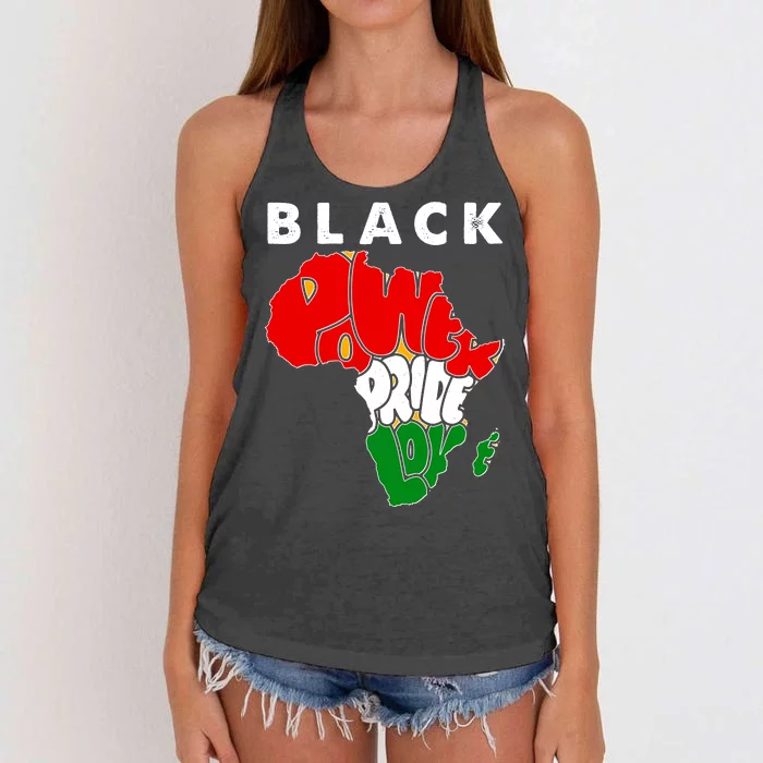 Black Power Pride Love Black History Month Women's Knotted Racerback Tank