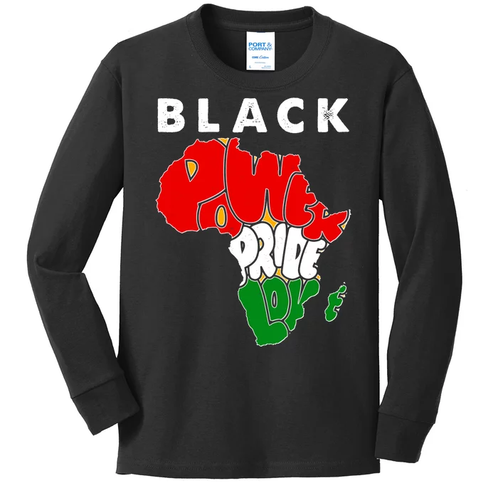 Black Power Pride Love Black History Month Kids Long Sleeve Shirt