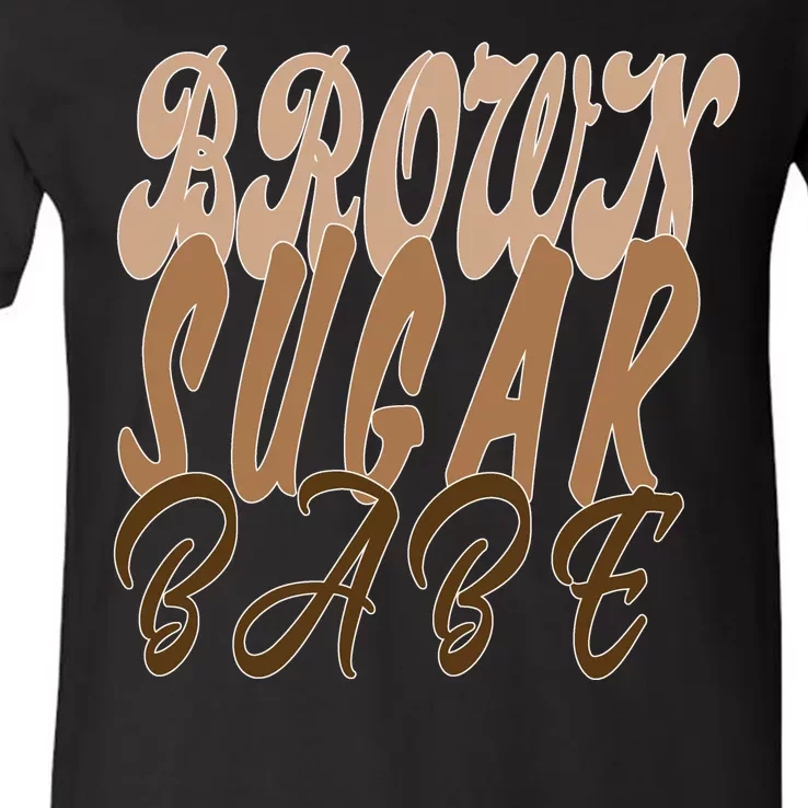 Black Pride Brown Sugar Babe Melanin V-Neck T-Shirt