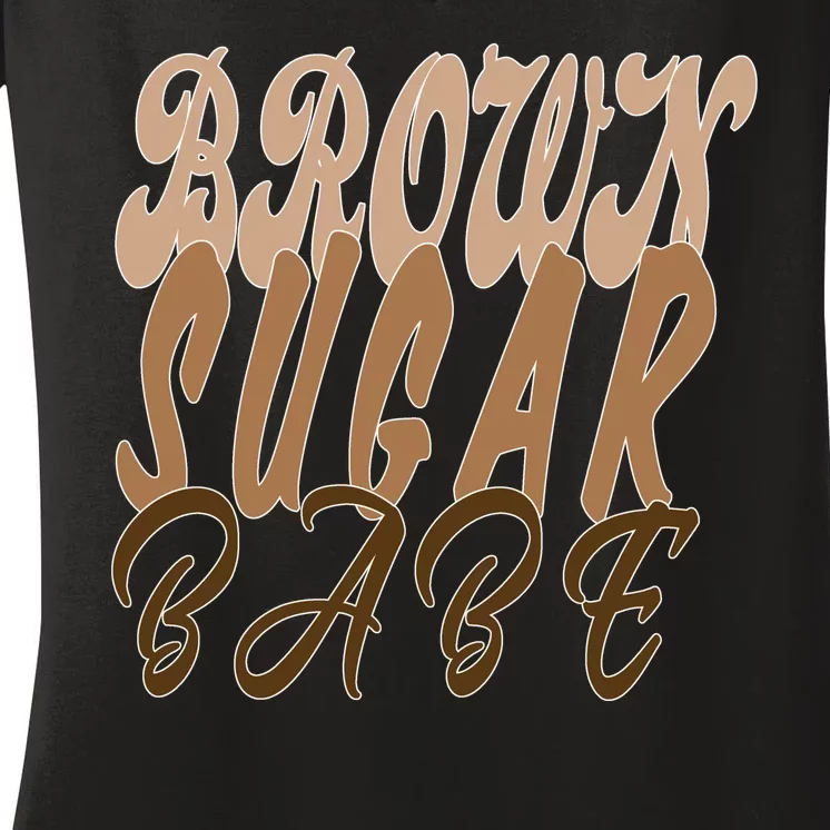 Black Pride Brown Sugar Babe Melanin Women's V-Neck T-Shirt