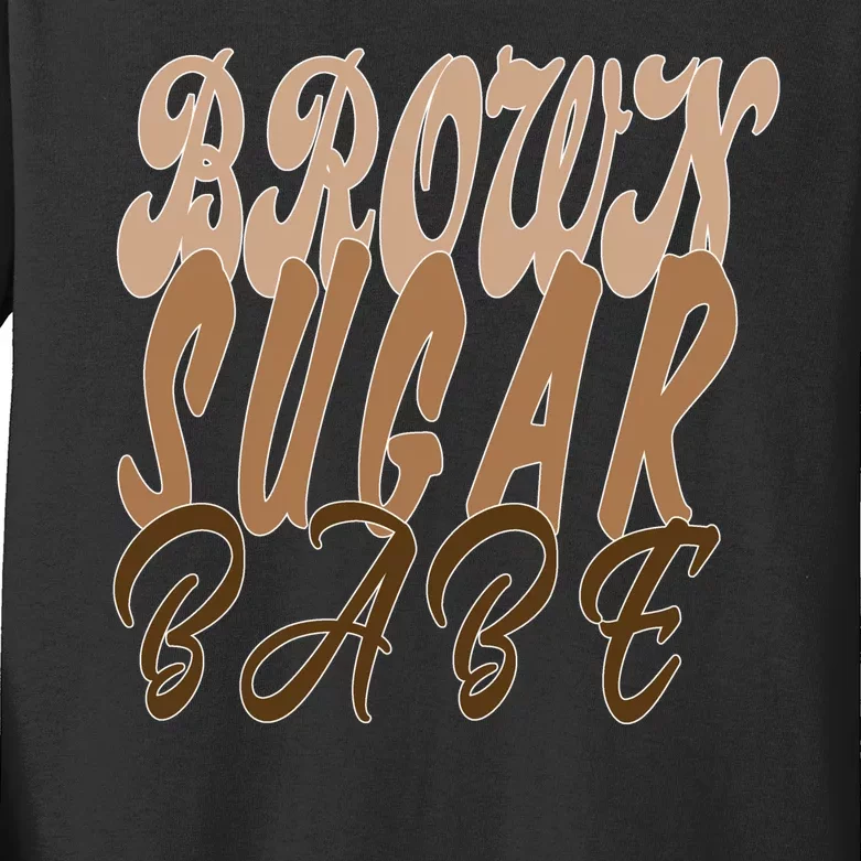 Black Pride Brown Sugar Babe Melanin Kids Long Sleeve Shirt