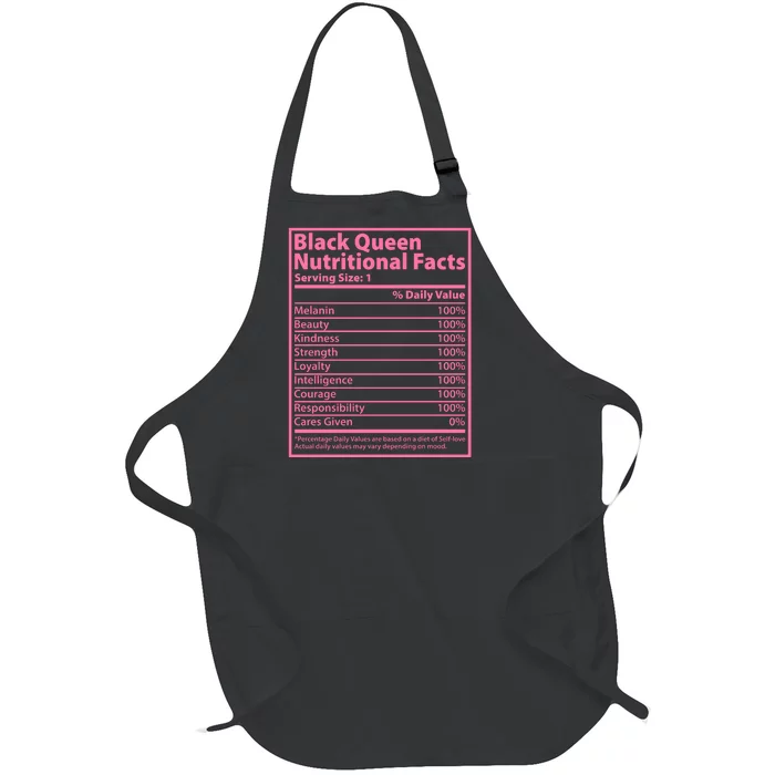 Black Queen Nutritional Facts Full-Length Apron With Pocket