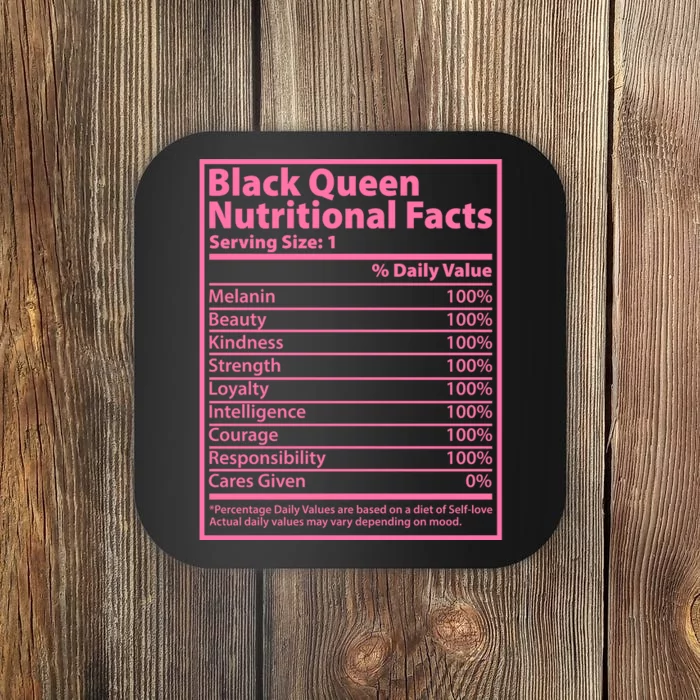 Black Queen Nutritional Facts Coaster