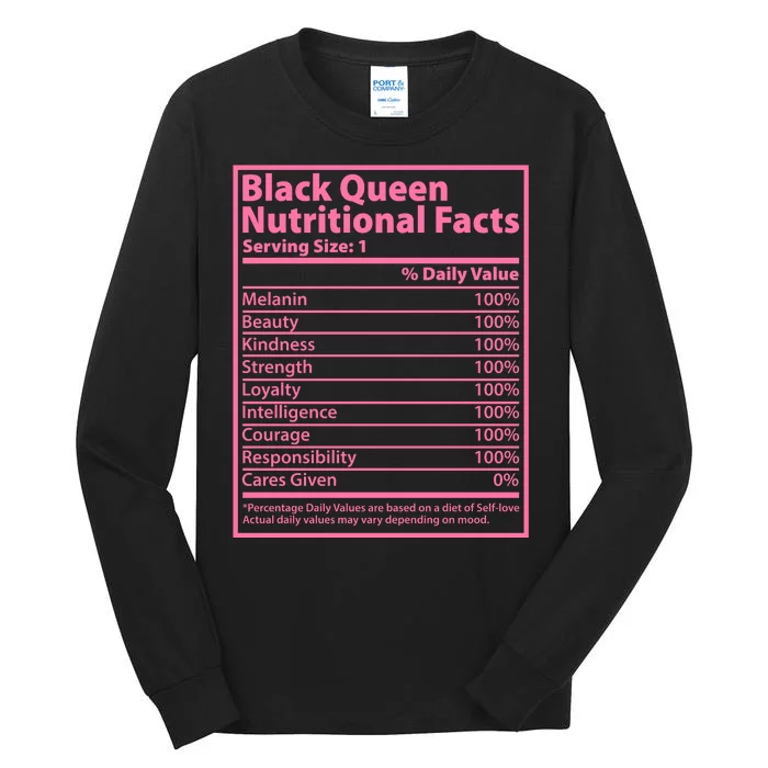 Black Queen Nutritional Facts Tall Long Sleeve T-Shirt