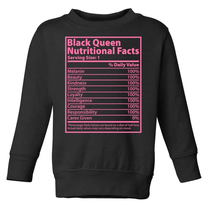 Black Queen Nutritional Facts Toddler Sweatshirt