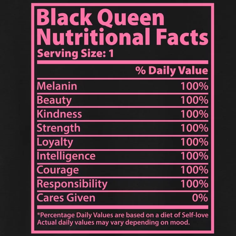 Black Queen Nutritional Facts Women's Crop Top Tee