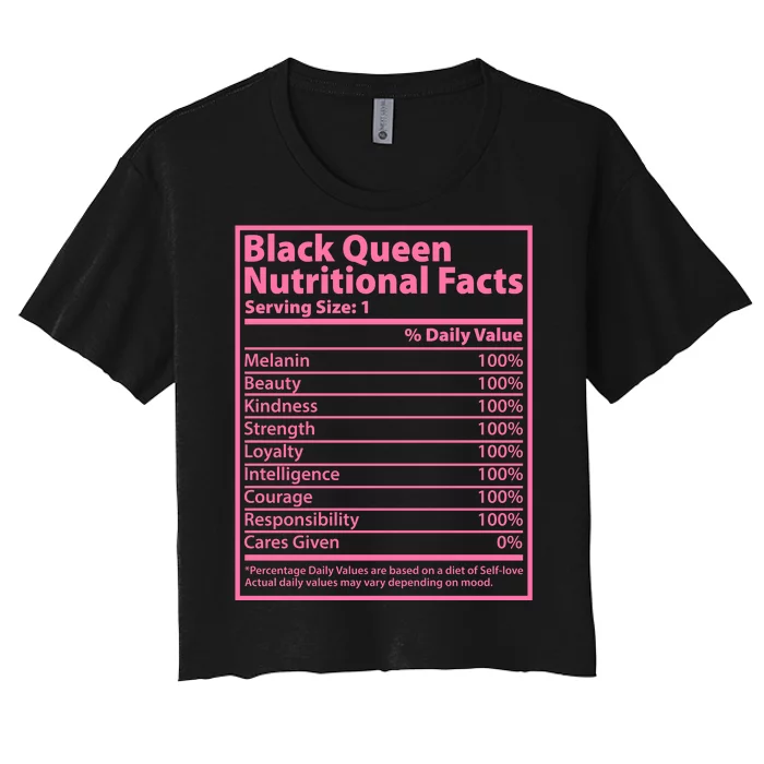 Black Queen Nutritional Facts Women's Crop Top Tee