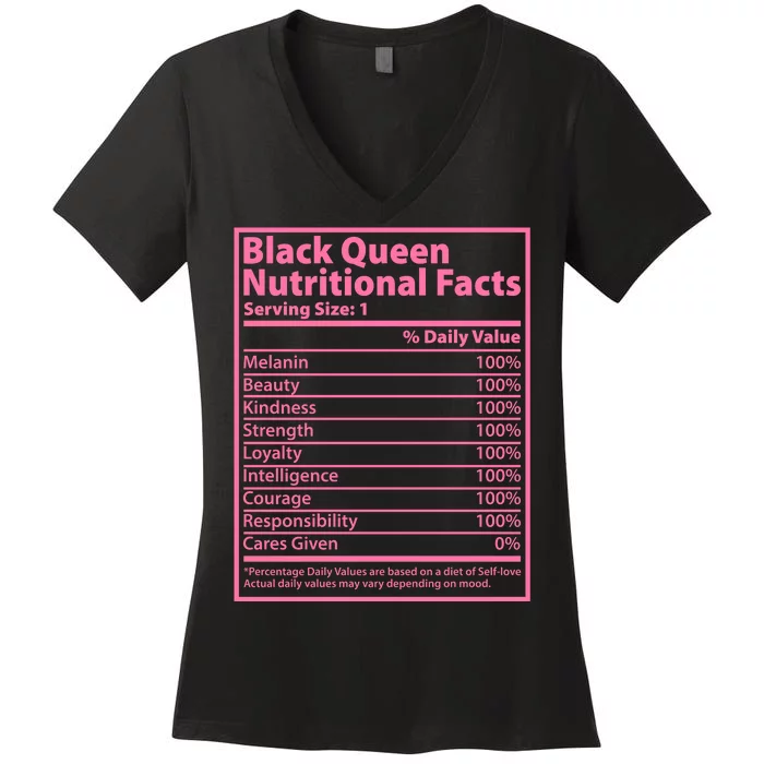 Black Queen Nutritional Facts Women's V-Neck T-Shirt