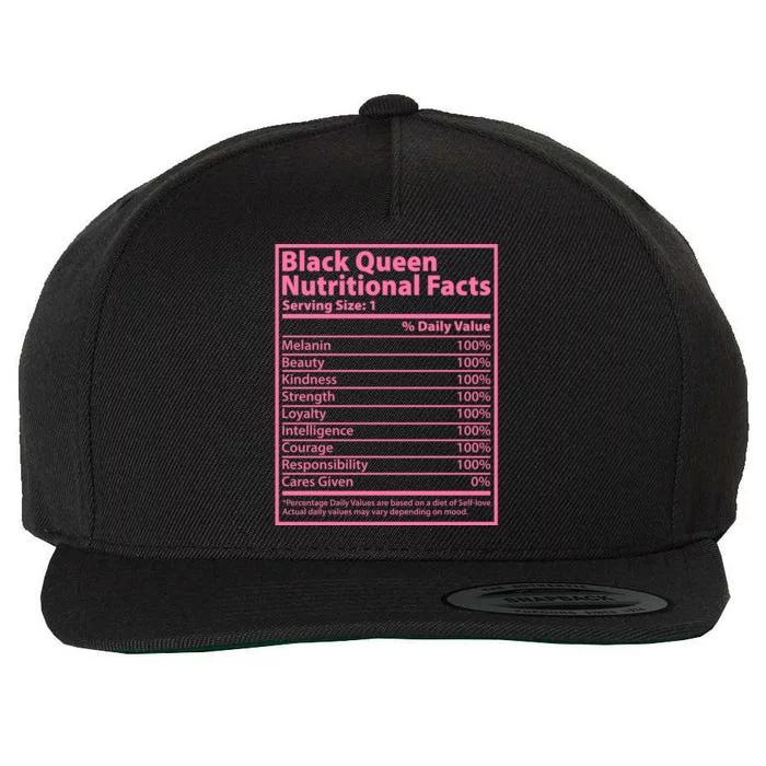 Black Queen Nutritional Facts Wool Snapback Cap