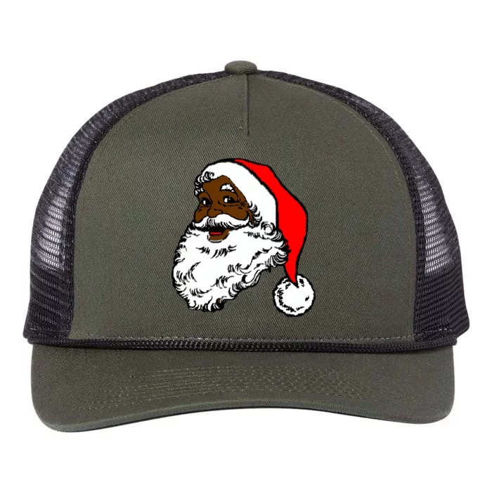 Black Santa Claus Christmas Retro Rope Trucker Hat Cap