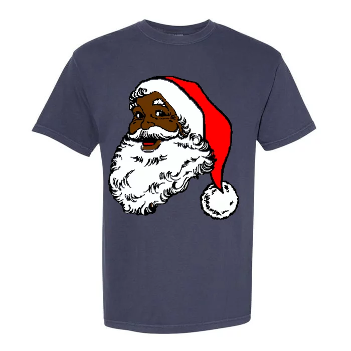 Black Santa Claus Christmas Garment-Dyed Heavyweight T-Shirt