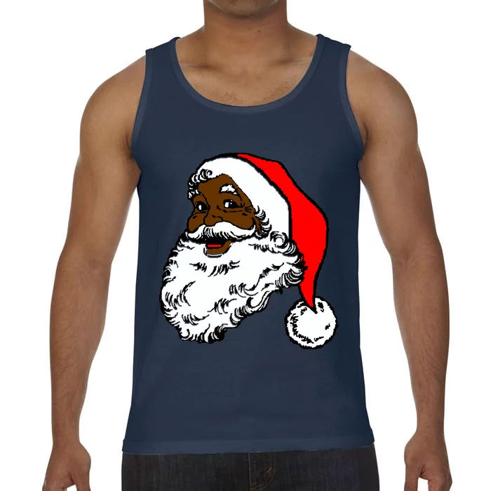 Black Santa Claus Christmas Comfort Colors® Tank Top