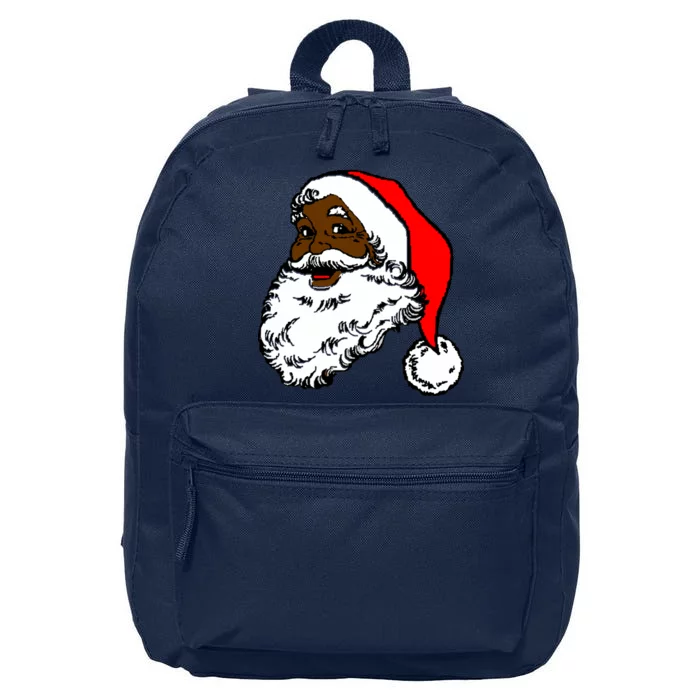 Black Santa Claus Christmas 16 in Basic Backpack