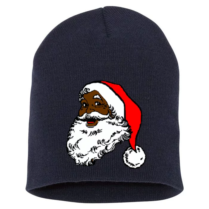 Black Santa Claus Christmas Short Acrylic Beanie