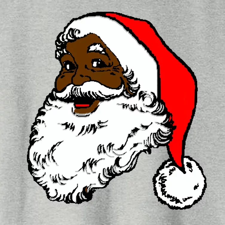 Black Santa Claus Christmas Women's Crop Top Tee