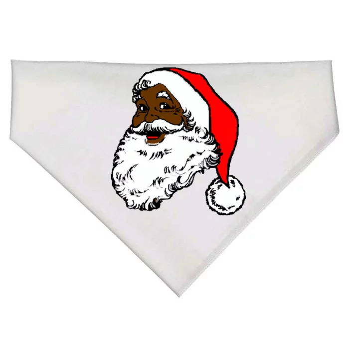 Black Santa Claus Christmas USA-Made Doggie Bandana