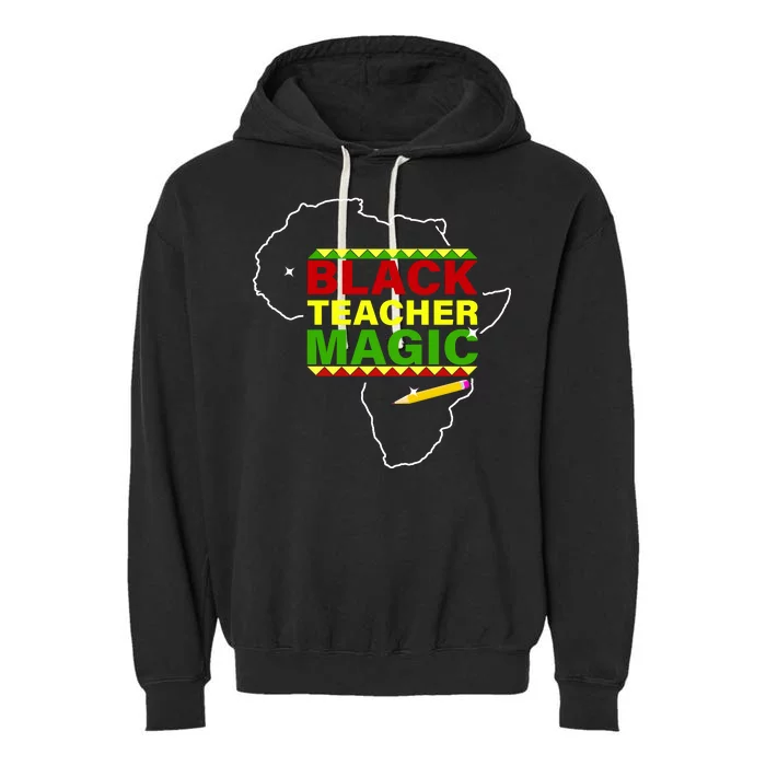 Black Teacher Magic Garment-Dyed Fleece Hoodie