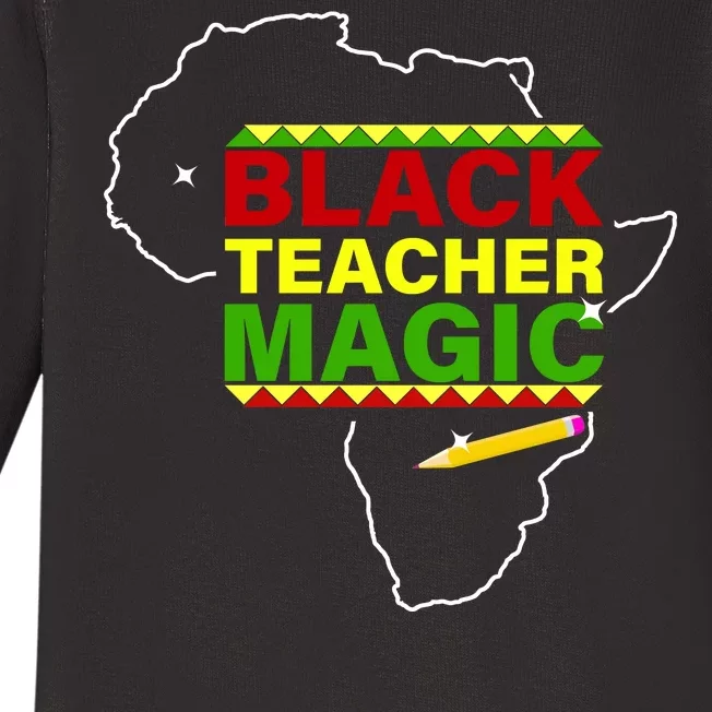 Black Teacher Magic Baby Long Sleeve Bodysuit