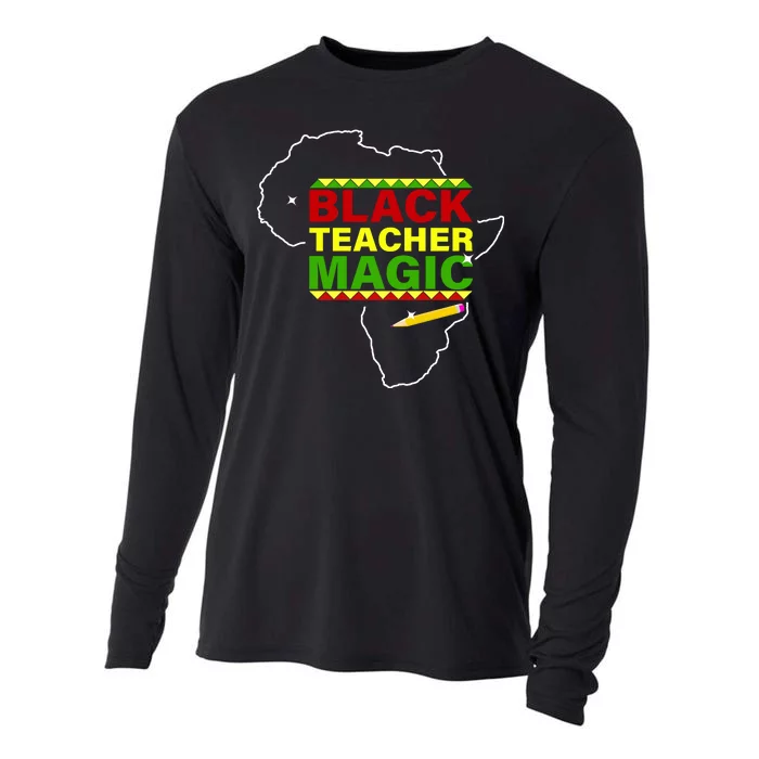 Black Teacher Magic Cooling Performance Long Sleeve Crew