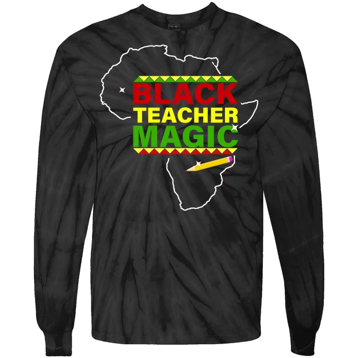 Black Teacher Magic Tie-Dye Long Sleeve Shirt