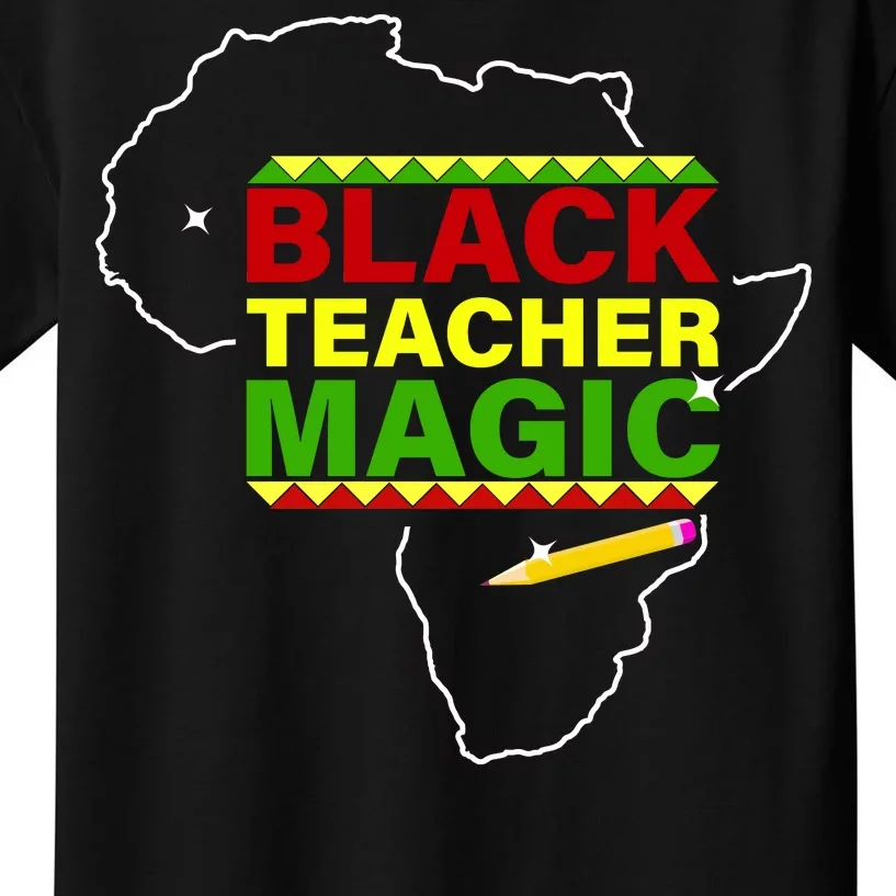 Black Teacher Magic Kids T-Shirt