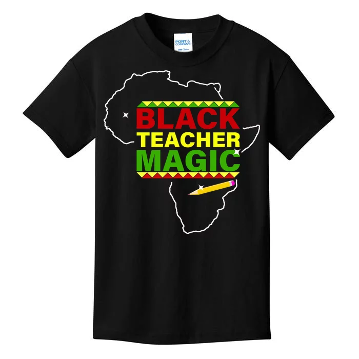 Black Teacher Magic Kids T-Shirt