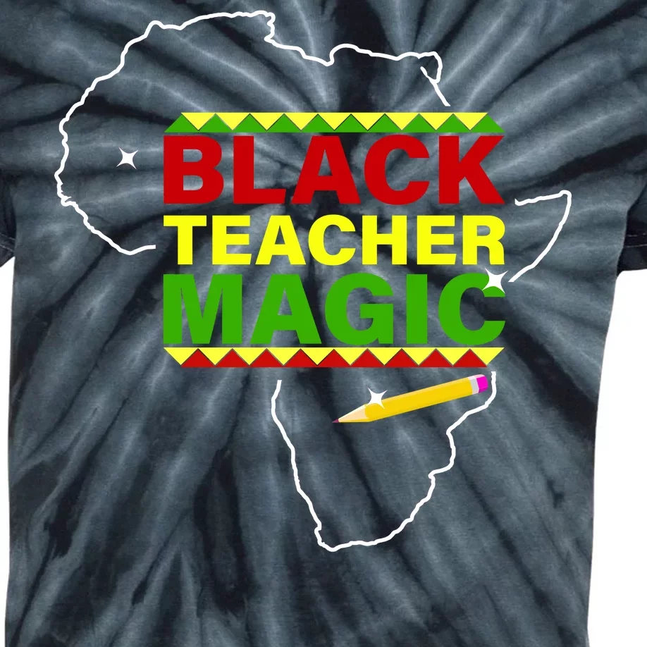 Black Teacher Magic Kids Tie-Dye T-Shirt