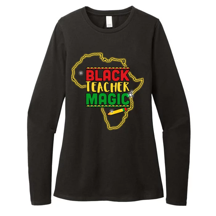 Black Teacher Magic African Pride Womens CVC Long Sleeve Shirt