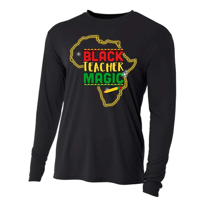 Black Teacher Magic African Pride Cooling Performance Long Sleeve Crew