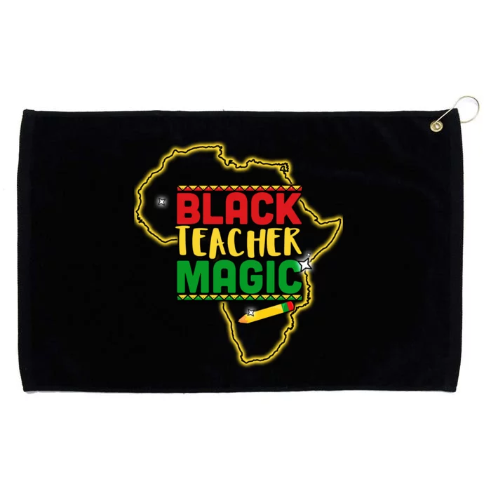 Black Teacher Magic African Pride Grommeted Golf Towel