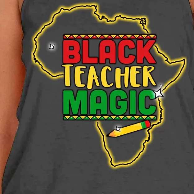 Black Teacher Magic African Pride Women's Knotted Racerback Tank