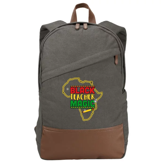 Black Teacher Magic African Pride Cotton Canvas Backpack