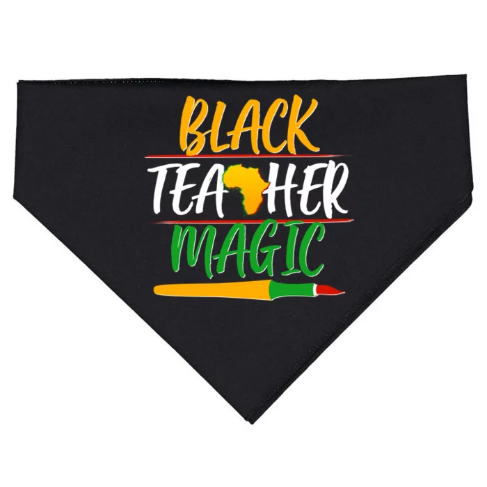 Black Teacher Magic Proud African American USA-Made Doggie Bandana