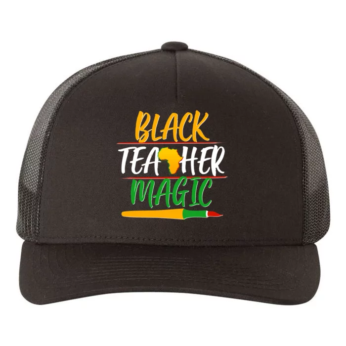 Black Teacher Magic Proud African American Yupoong Adult 5-Panel Trucker Hat