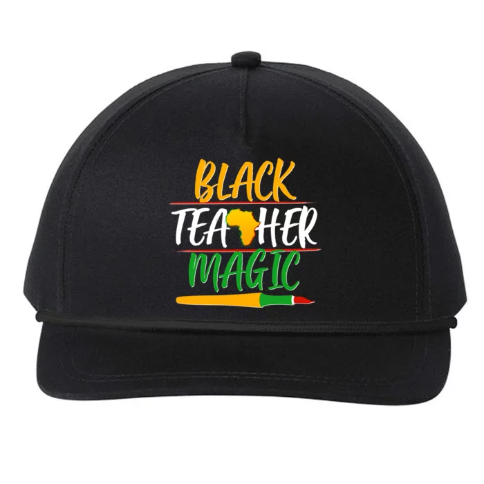 Black Teacher Magic Proud African American Snapback Five-Panel Rope Hat